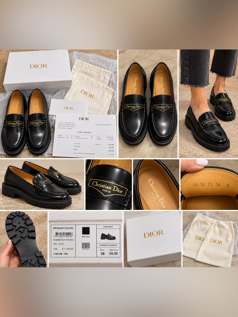 Dior women- Boy Platform Loafers Black Size 36 NIB